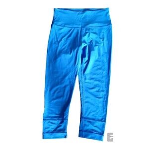 Victoria's Secret Leggings Knockout Sport Sz Medium Blue Mesh Leg Crop Active